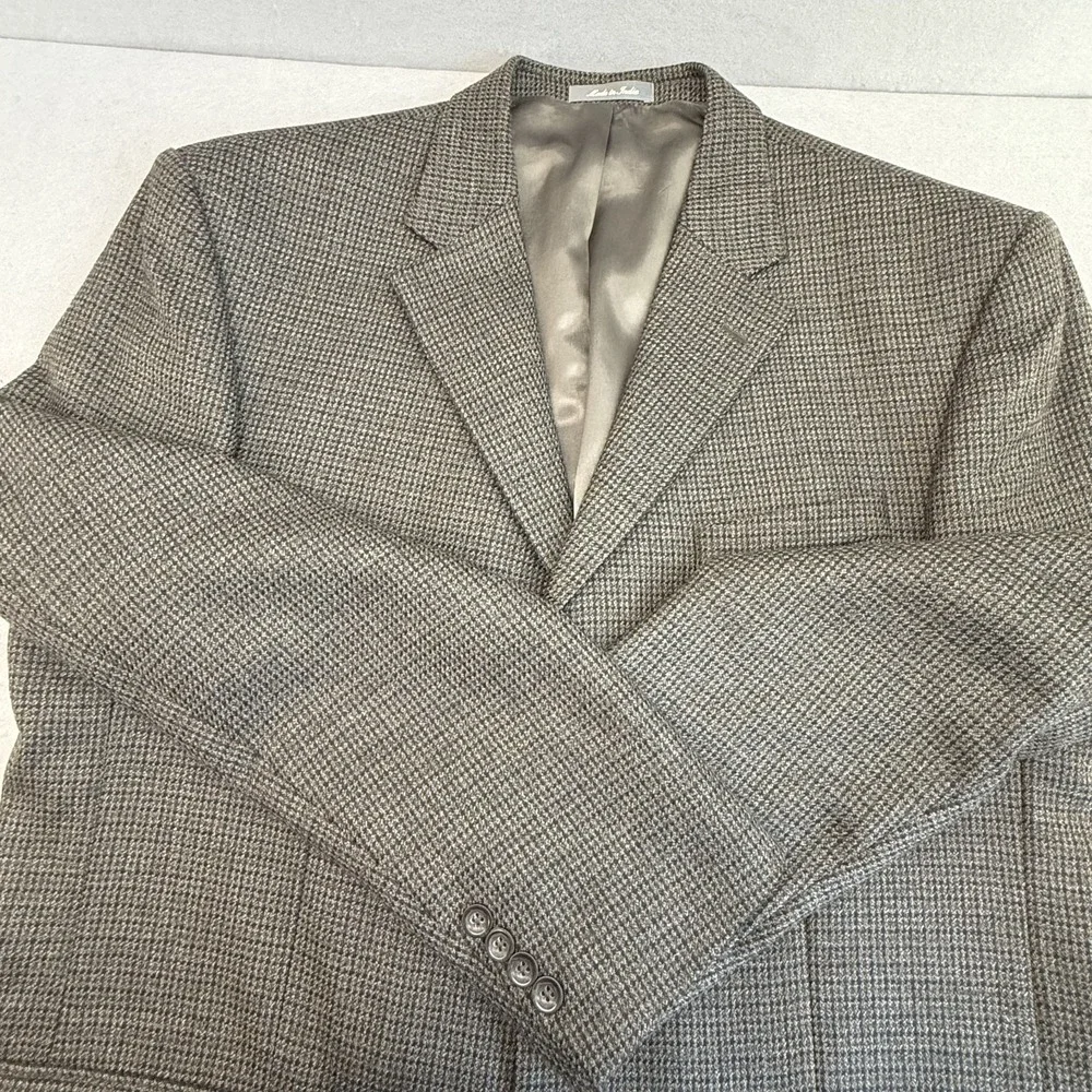 Oscar de la Renta Blazer Mens 44R 100% Lambswool Sport Coat Houndstooth Jacket‎